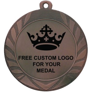 PACK OF 100 BULK BUY 70MM BRONZE MEDAL, RIBBON AND CUSTOM LOGO **AMAZING VALUE**